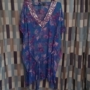 FINAL PRICE SOL Free Size dress, blue, pink, green,lilac colored v-neck Free Sz